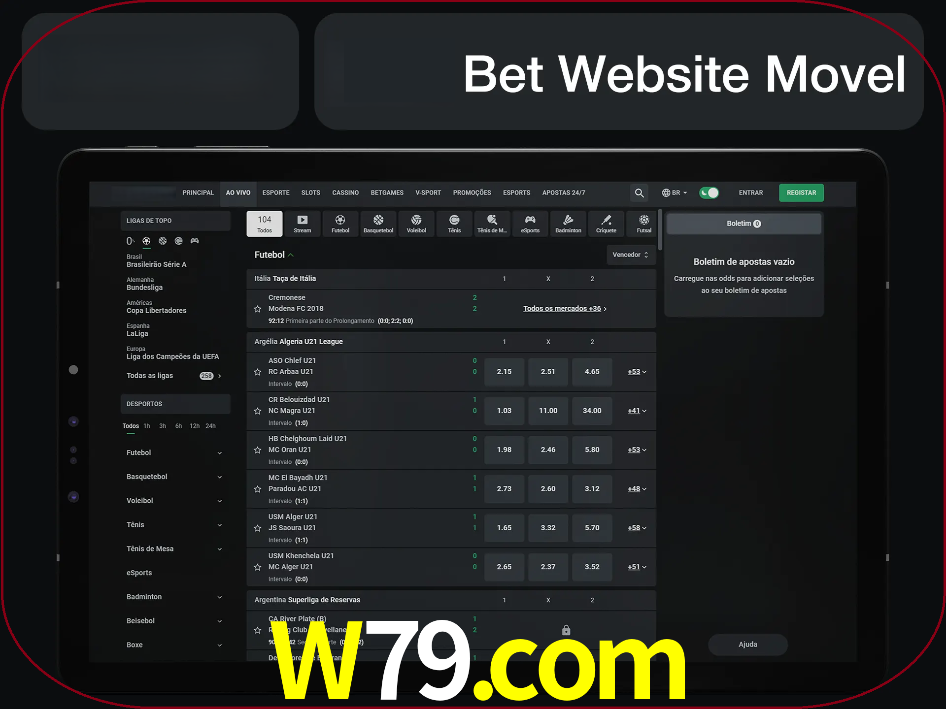 Use nosso website em qualquer dispositivo.